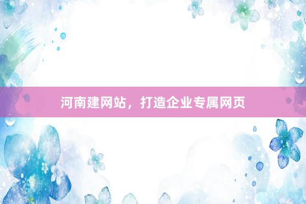河南建网站，打造企业专属网页