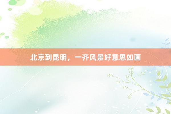北京到昆明，一齐风景好意思如画